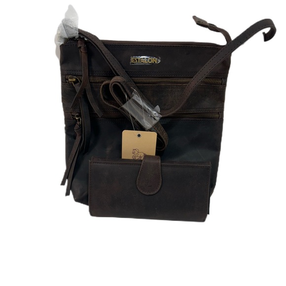 Leather ESTALON Crossbody Bags/Bifold Wallet set - Picture 2 of 15